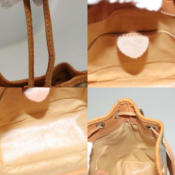 CELINE Macadam Canvas Shoulder Bag Pvc Beige Gold - Picture 12 of 13